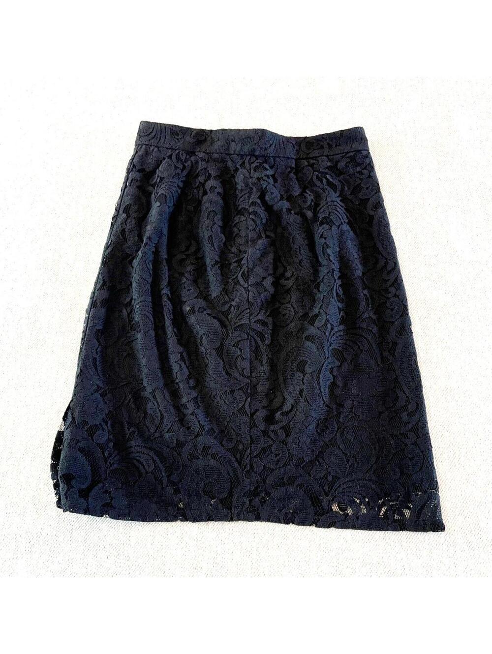 Chico's Black Lace Pencil Skirt lined size 0.5 (6) NWT Classic
